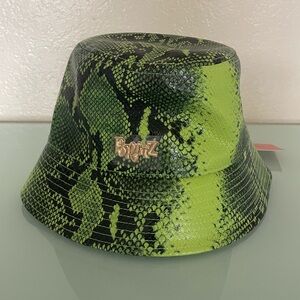 Cult Gaia Green Snake Print Hat